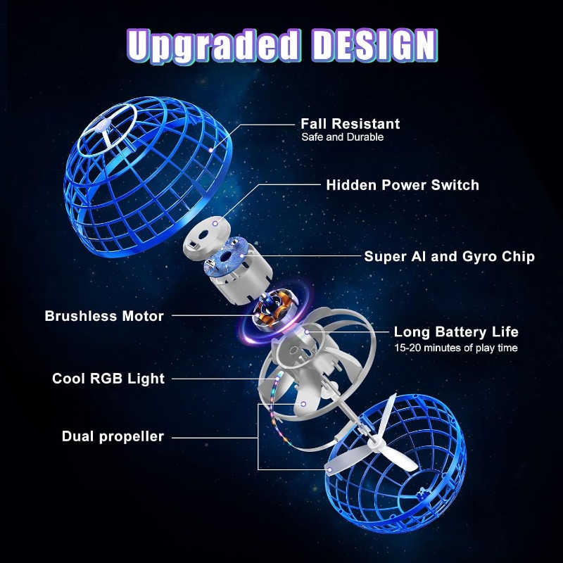 Flying Ball Orb Toys Hover Soa - Drone Kit Tricopter ulasan dan harga