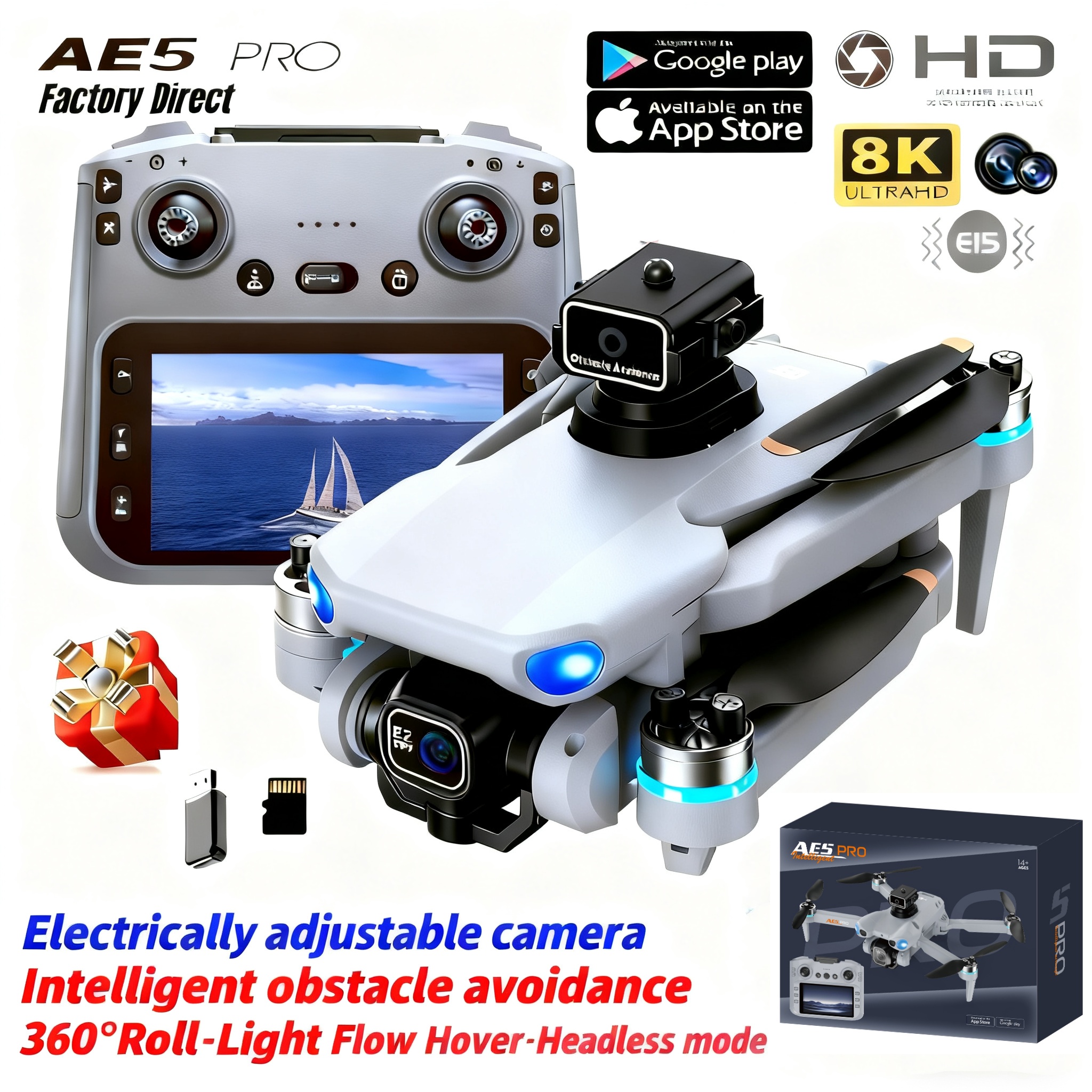 2026 New AE5 Pro Drone 8K HD 4 - Drone Kit Tricopter ulasan dan harga